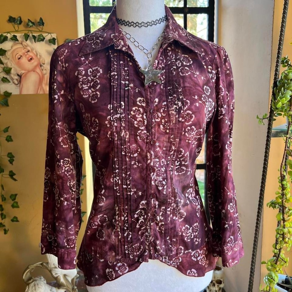 plum floral blouse vintage romantic